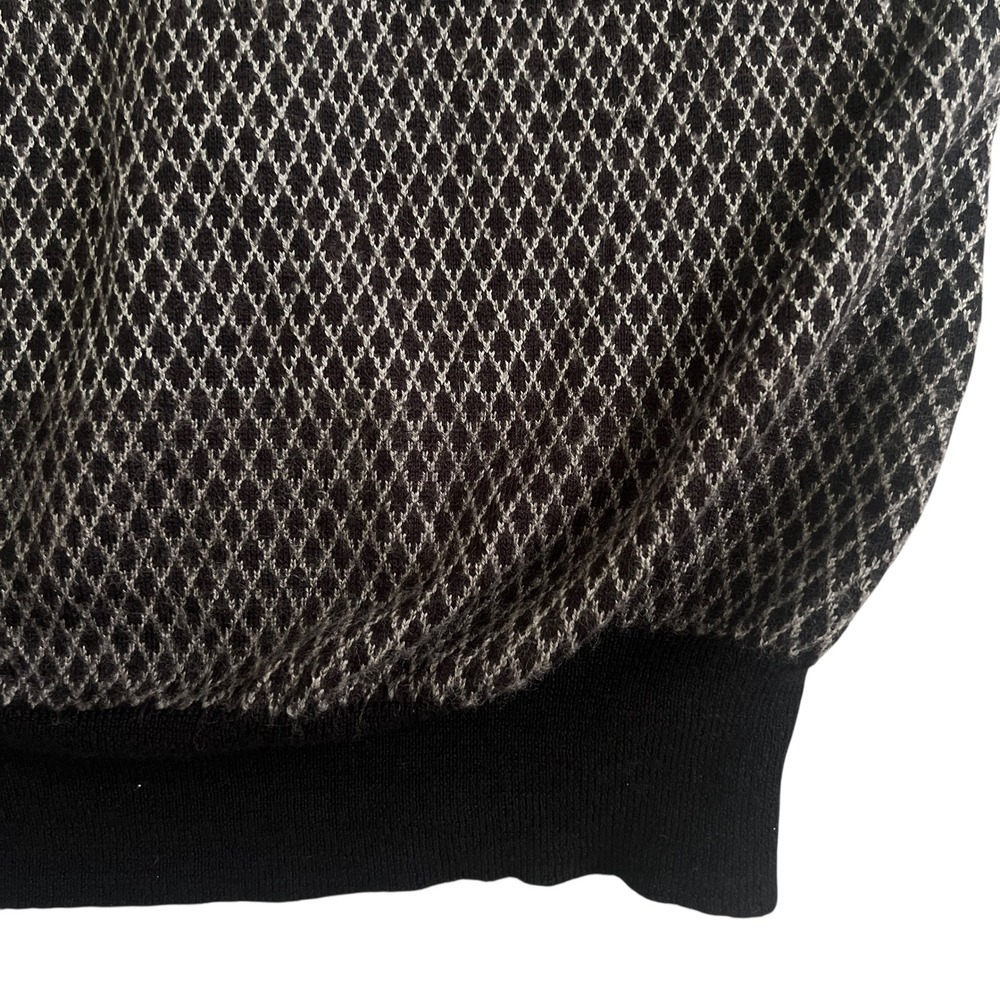 Vtg Tuttle V Neck Sweater Mens M/L Black Gray Italian Preppy Luxury Classic - Picture 6 of 9